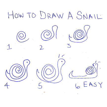 How to Draw a snail for Snail Mail