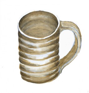 Coffee Cup painted with coffee