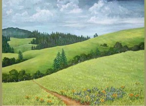 Watercolor Painting of Bolinas Ridge