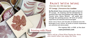 Painting with Wine event at EV Lounge in San Anselmo